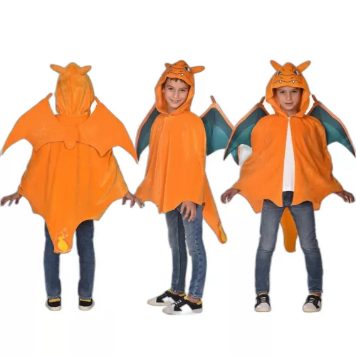 Amscan Pokémon Charizard jelmez köpeny – narancssárga, 8–12 éves gyermekeknek