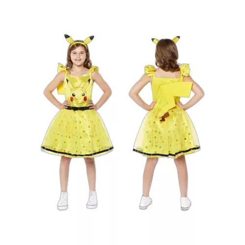 Pokémon Pikachu lány jelmez fejpánttal – 8–10 éves korig