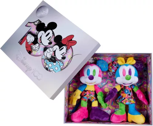 Simba Disney 100 Éves Jubileumi Mickey és Minnie Egér Gyűjtői Plüss Szett sorszámozott tanúsítvánnyal (33 cm)