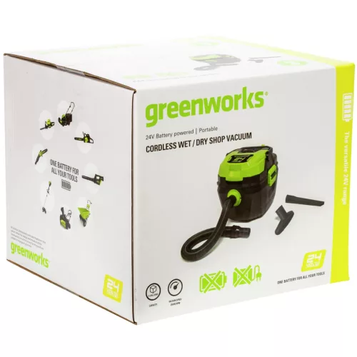 Greenworks G24WDV 24V akkumulátoros száraz-nedves porszívó (Akku és töltő nélkül)