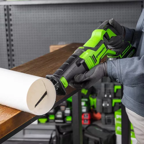 Greenworks GD24RS 24V szénkefe nélküli akkumulátoros orrfűrész (Akku és töltő nélkül)