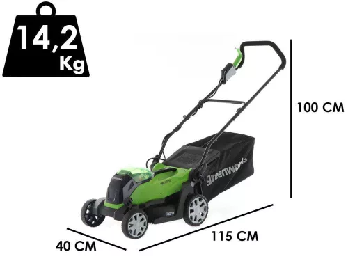 Greenworks GD24LM33 24V akkumulátoros fűnyíró (33 cm vágásszélesség, akku és töltő nélkül)