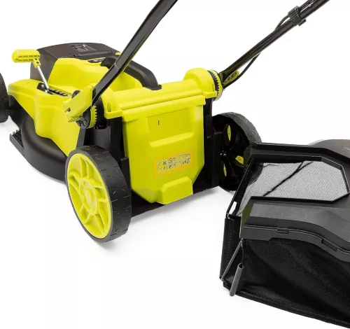 BONTOTT TERMÉK - Baricus 40 cm Akkumulátoros Fűnyíró – 2x 4,0 Ah Akkumulátorral, Mulcsozó Betéttel