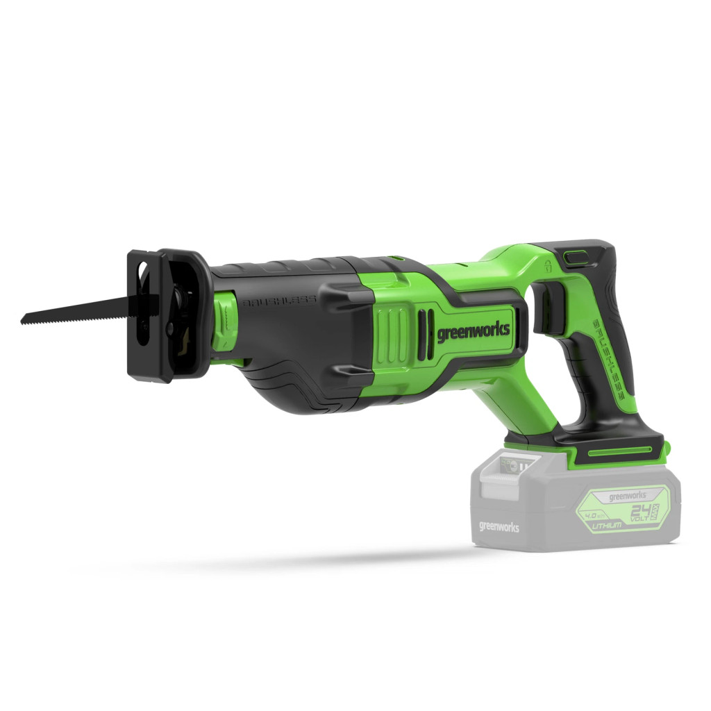 Greenworks GD24RS 24V szénkefe nélküli akkumulátoros orrfűrész (Akku és töltő nélkül)